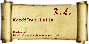 Kozányi Leila névjegykártya