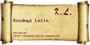 Kozányi Leila névjegykártya